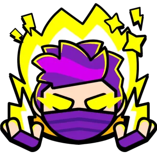 ✨ c2b02fb3 dessin animé, personnage, autocollant, éclair, violet, jaune telegram sticker