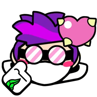 ❤️ e29afe5e autocollant, cheveux violets, rose, personnage telegram sticker