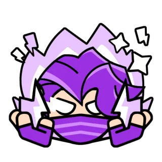 ✨ fd3845b3 Ninja, Violet, Dessin animé, Énergie, Combattant, Personnage, Anime telegram sticker