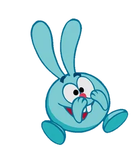 🐰 78e328cb Krosh Smeshariki cartoon, dier, konijn, blauw, personage telegram sticker