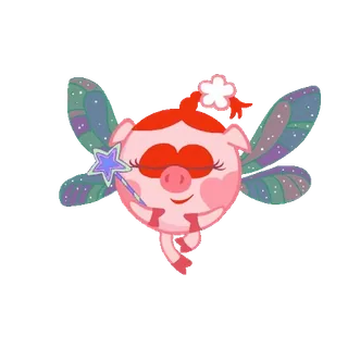 🧚 7c8a0c68 varken, fee, vleugels, magie, schattig, cartoon telegram sticker