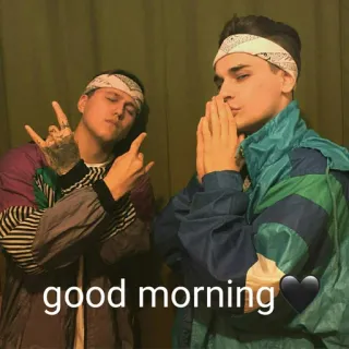 🍵 c4c3c9ba good morning Bandana, Morgen, Männer, Retro, Freund telegram sticker