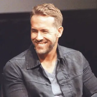 🔮 40cb4cdc Ryan Reynolds aktor, celebryta, mężczyzna, portret, uśmiechnięty telegram sticker