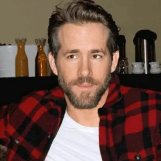 🔮 7986fbe9 Ryan Reynolds Aktor, Gwiazda, Portret, Mężczyzna, Czerwona koszula w kratę telegram sticker