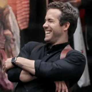 🔮 ff5b5dcf mężczyzna, uśmiechnięty, aktor, Ryan Reynolds telegram sticker