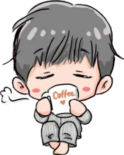 😪 035e0a48 Coffee caffè, stanco, mattina, bevanda, assonnato, carino telegram sticker