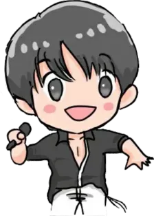 🎤 1f47fef8 Chibi, Cantante, Microfono, Cartone animato, Idolo telegram sticker