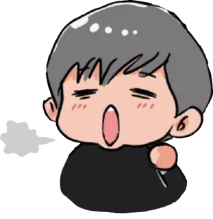 😡 5598513d Cartone animato, Uomo, Parlando, Esausto, Chibi telegram sticker