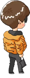 🚶 7dd68727 Cartone animato, Personaggio, Giacca, Persona, Stile telegram sticker
