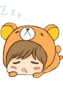 😴 97a30be0 ZZZZ assonnato, carino, cartone animato, zzz, orso, stanco, pisolino telegram sticker