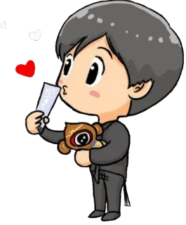 😘 9ecc989e Cartone animato, Personaggio, Chibi, Carino, Cuori, Amore, Bacio telegram sticker