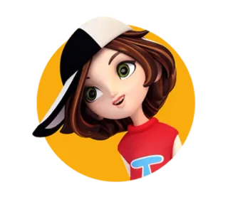 🙄 552977a4 cartone animato, adesivo, personaggio, ragazza, cappellino telegram sticker