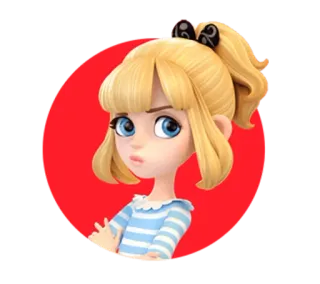 🙁 8f990550 cartone animato, ragazza, personaggio, arte digitale, ritratto, capelli biondi, occhi azzurri telegram sticker