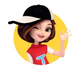🖐 d828067a Cartone animato, Personaggio, Occhiolino, OK, Adesivo, Ragazza, Felice telegram sticker