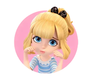 ☹ e7124dfe cartone animato, ragazza, bionda, carina, animato telegram sticker