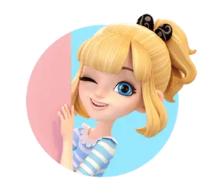 😉 f10f5dc6 cartone animato, ragazza, bionda, occhiolino, carina telegram sticker