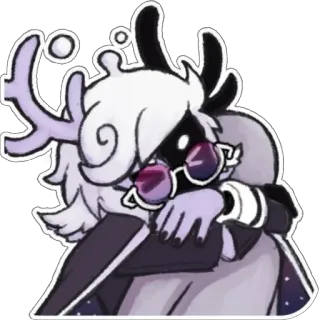 🫂 084886dc cartoon, character, glasses, digital art, illustration telegram sticker