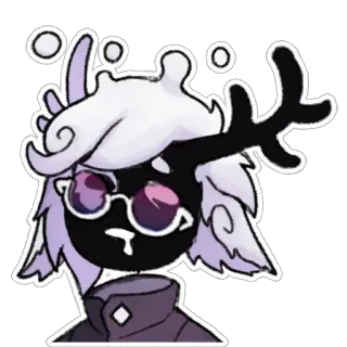 😪 a12464b9 cartoon, character, sticker, antlers, glasses, anime, clipart telegram sticker