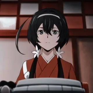 😟 9b642de1 Anime, Ragazza, Personaggio, Donna, Chignon, Fiori whatsapp sticker