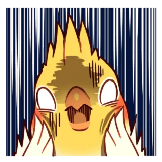 😱 27e3261d นกค็อกคาเทล, นก, ตกใจ, กลัว, หวาดกลัว, สีเหลือง telegram sticker