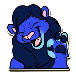 👌 158d55bd lion, dessin animé, animal, mignon, amical, salut telegram sticker