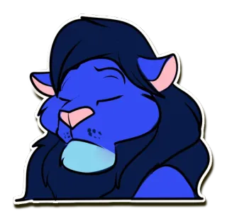 😑 96d9abd3 lion, animal, mammifère, bleu, poilu telegram sticker