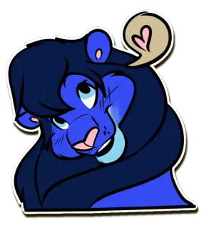 😘 ebb30ad5 lion, dessin animé, animal, mignon, autocollant, poilu, coeur telegram sticker