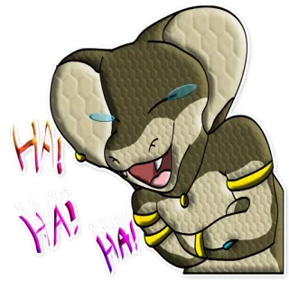 😂 6e70f261 HA! HA! HA! risa, feliz, reptil, dibujos animados, animación, serpiente, humor telegram sticker