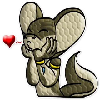💋 ad101117 serpiente, animal, dibujos animados, corazón, amor, cariño telegram sticker