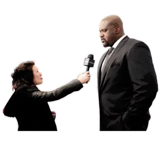 🎤 d6aacad7 Shaquille O'Neal 沙奎尔, 篮球, 采访, 记者, 麦克风 whatsapp sticker