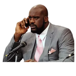 📱 f1ddf31e Shaquille O'Neal 沙奎尔·奥尼尔, 篮球运动员, 运动员, 男人, 电话, 西装 whatsapp sticker