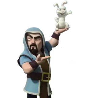 🐰 29652b83 Wizard Clash of Clans spel, mobiel spel, Clash of Clans, tovenaar, magie, konijn telegram sticker