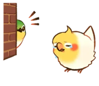 😖 8e42c99c vogel, huilen, piepen, parkiet, verdrietig, sticker telegram sticker