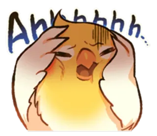 😧 92abdddf Ahhhh... vogel, gestresst, angstig, cartoon, paniek, emotioneel telegram sticker
