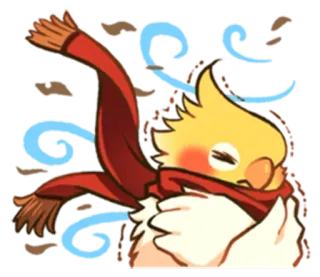 ❄️ 994757e1 valkparkiet, vogel, sjaal, winter, koud, schattig, warm, winderig telegram sticker
