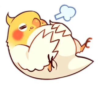 🙃 a723ad4b vogel, valkparkiet, schattig, slaperig, uitgeput, dier, cartoon telegram sticker