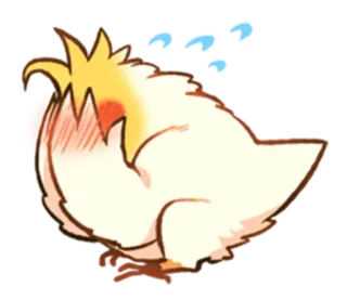 🙇‍♀️ deb8d5af kip, vogel, schattig, uitgeput, verlegen, cartoon telegram sticker