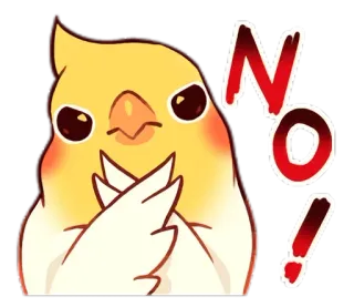 👎 f124eba4 NO! vogel, papegaai, valkparkiet, nee, afwijzing, schattig telegram sticker