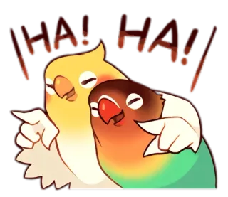 😆 f7daab19 HA! HA! vogels, papegaaien, lachen, grappig, haha telegram sticker