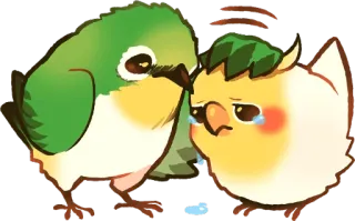 😢 09eaaadd vogels, huilen, troost, verdrietig, schattig, emoties telegram sticker