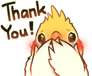 😖 36ca5efb Thank You! bedankt, schattig, kuiken, vogel, dankbaarheid, schattig, cartoon telegram sticker