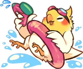 💦 5d28c715 vogel, zwemband, schattig, cartoon, zwemmen, water telegram sticker