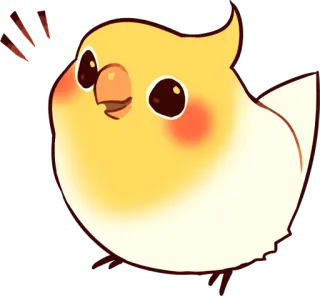 😃 632c4c29 valkparkiet, vogel, schattig, kawaii, dier, huisdier, geel telegram sticker