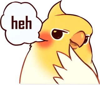 😏 6e759d73 heh papegaai, vogel, valkparkiet, schattig, grappig, meme telegram sticker