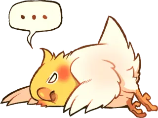 😵 954b6b21 ... kuiken, babykip, blozend, schattig, dier, cartoon telegram sticker