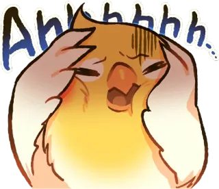 😰 d739c372 Ahhhhh... vogel, paniek, gestresst, cartoon, angstig telegram sticker