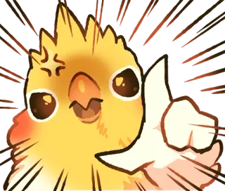 😠 e47eda87 valkparkiet, vogel, duim omhoog, schattig, dier, emoji, sticker telegram sticker