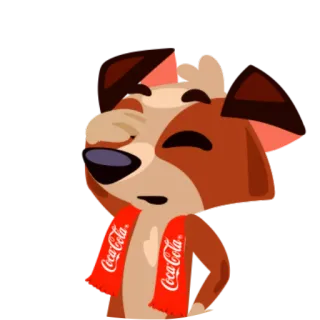 🤦‍♂ 77e6d8e1 Coca-Cola chien, dessin animé, écharpe, coca-cola, boisson, animal, mignon, animé telegram sticker