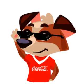 😎 89c2c6a7 Coca-Cola chien, lunettes de soleil, coca-cola, cool, dessin animé telegram sticker