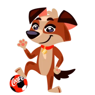 🐾 ac15e867 Coca-Cola chien, chiot, dessin animé, coca-cola, football, football, animal, autocollant telegram sticker